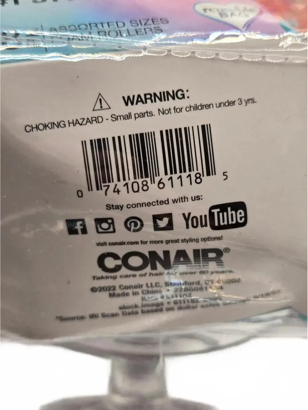 Conair Soft Foam Hair Rollers Set with Assorted Sizes in Reusable Clear Bag